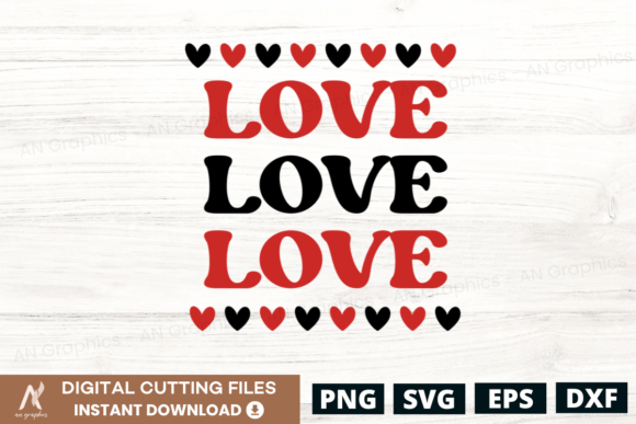 Celebrate with Vibrant Color: Love Love Love SVG