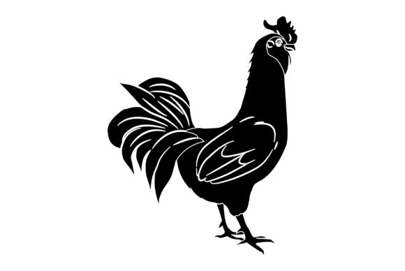 Chicken Vector Design: Versatile Solid Color Graphics