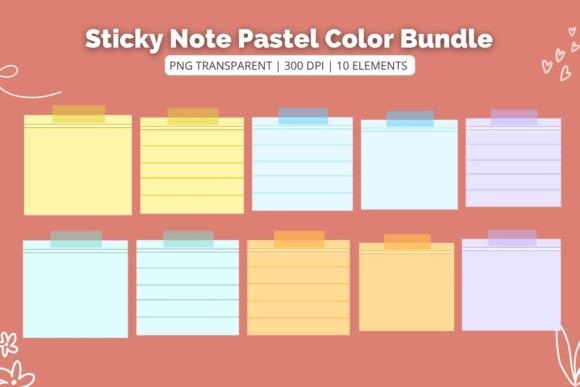 Elevate Your Projects with a Sticky Note Pastel Color Bundle