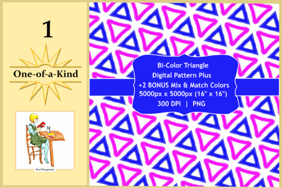 Elevate Your Projects with the Bi-Color Triangle Digital Pattern Plus