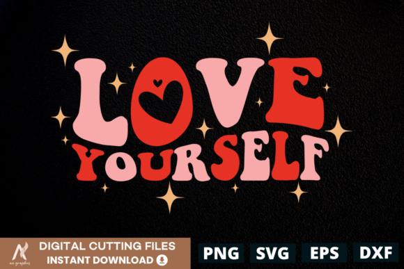 Embrace Your Flow with Love Yourself Color Wavy SVG