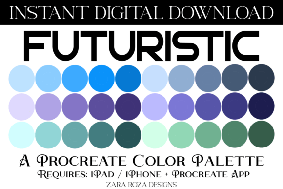 Futuristic Procreate Color Palette: A Design Asset for Modern Creatives