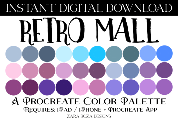 Retro Mall Procreate Color Palette: A 30-Swatch Design Asset