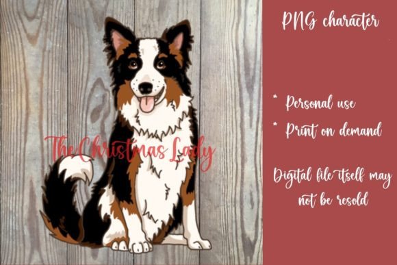 The Hand-Drawn Charm of Border Collie Black Tri Color Clipart