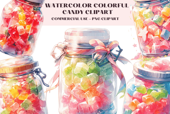 Unwrapping Sweet Design: Watercolour Colourful Candy Clipart