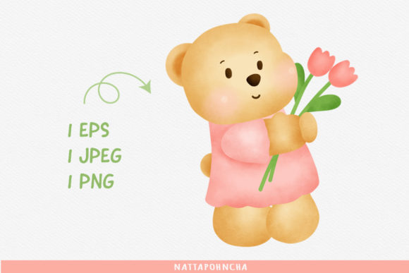 Water Color Teddy Bear Clipart: A Designer's Go-To Asset
